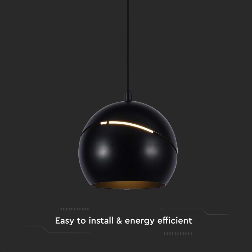 LED ljuskrona med textilsladd LED/8,5W/230V 3000K svart