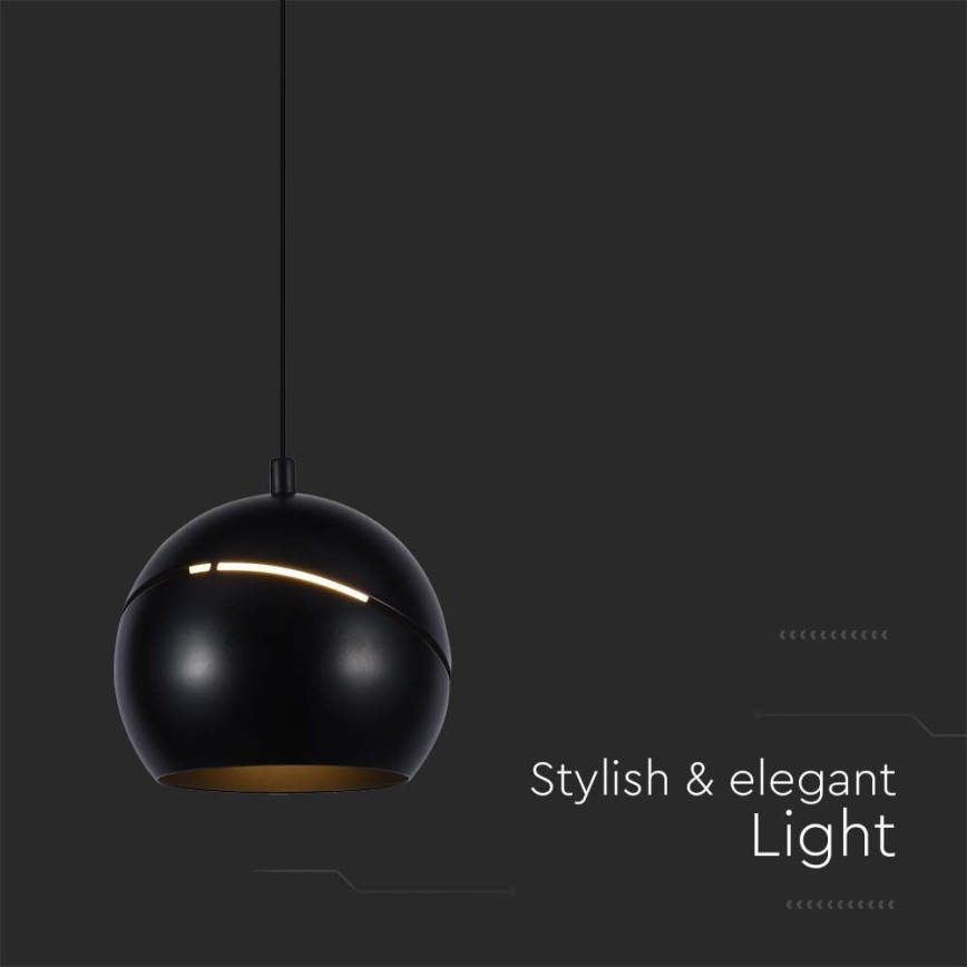 LED ljuskrona med textilsladd LED/8,5W/230V 3000K svart