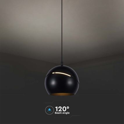 LED ljuskrona med textilsladd LED/8,5W/230V 3000K svart