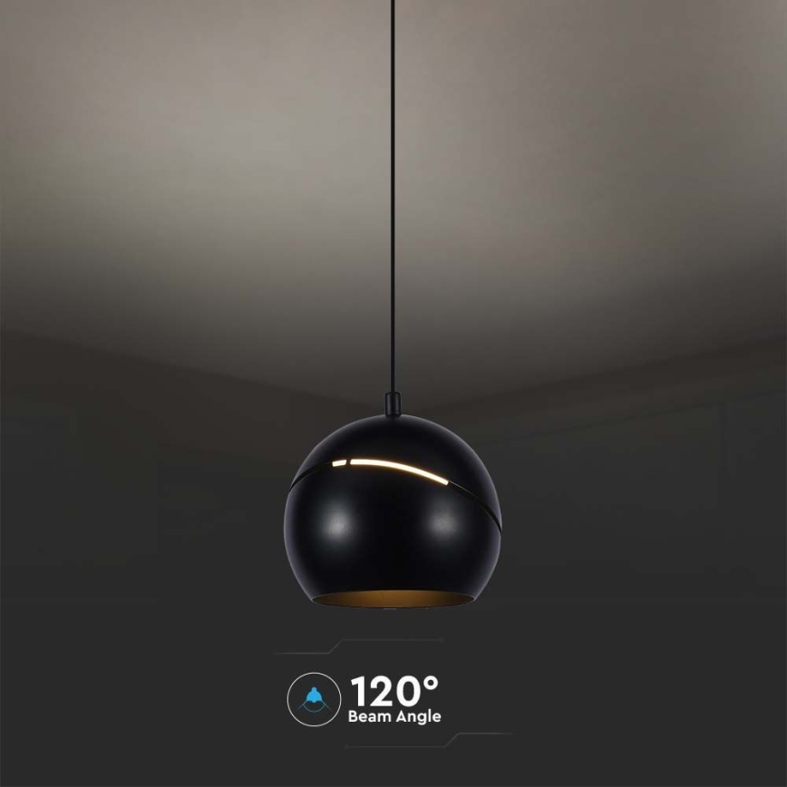 LED ljuskrona med textilsladd LED/8,5W/230V 3000K svart