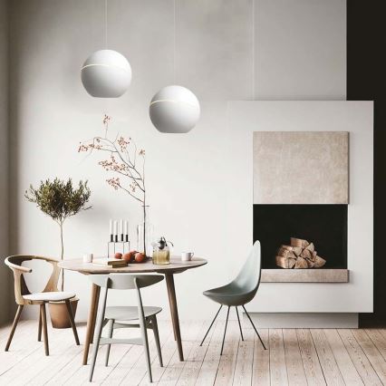 LED ljuskrona med textilsladd LED/8,5W/230V 3000K vit