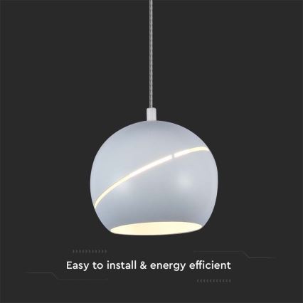 LED ljuskrona med textilsladd LED/8,5W/230V 3000K vit