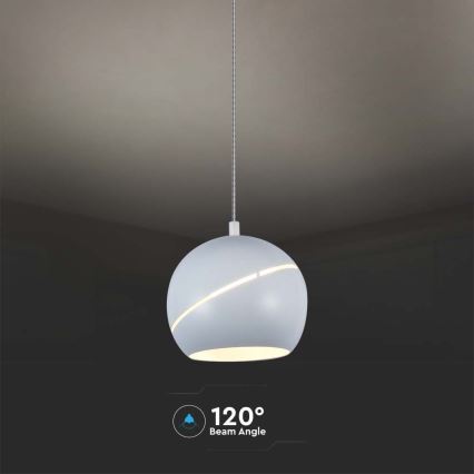 LED ljuskrona med textilsladd LED/8,5W/230V 3000K vit