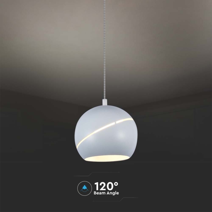LED ljuskrona med textilsladd LED/8,5W/230V 3000K vit