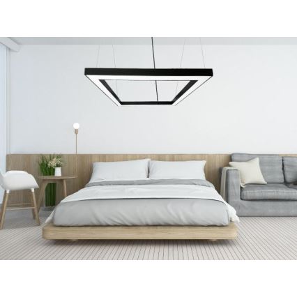 LED ljuskrona med textilsladd LED/80W/230V 4000K 120x120 cm svart