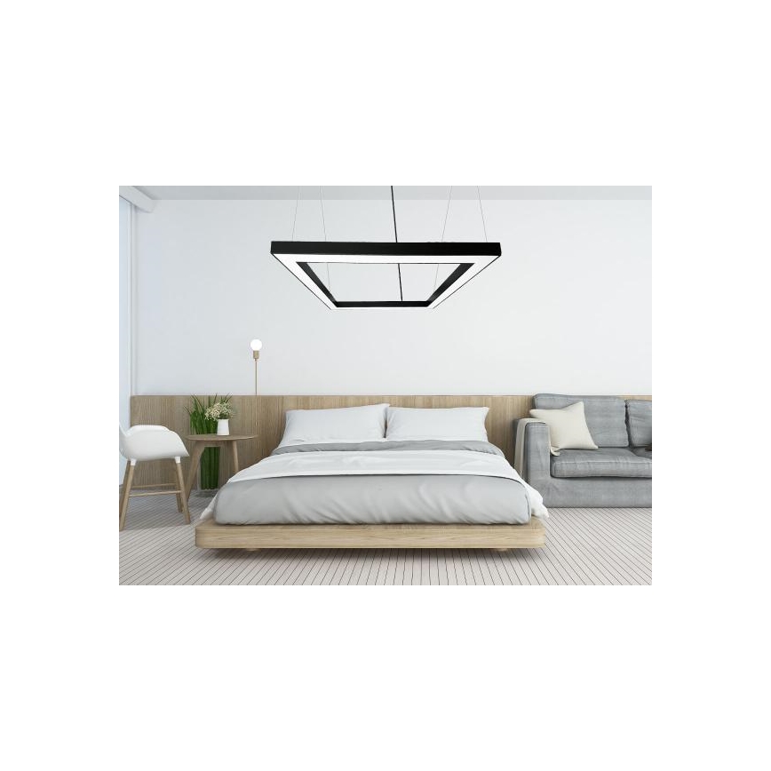 LED ljuskrona med textilsladd LED/80W/230V 4000K 120x120 cm svart