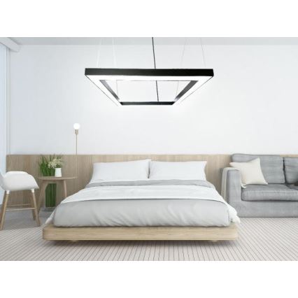 LED ljuskrona med textilsladd LED/80W/230V 4000K 120x120 cm svart
