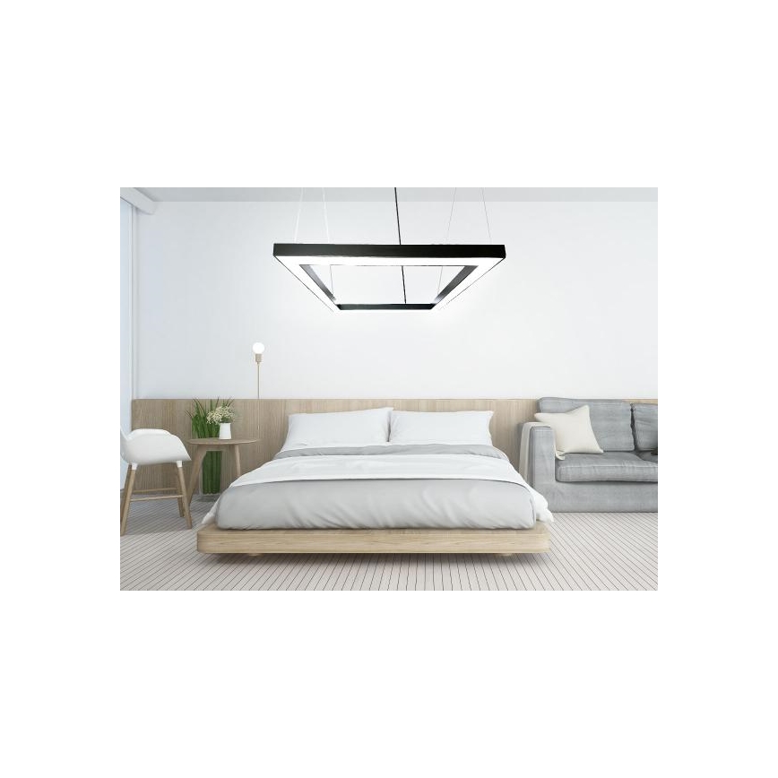 LED ljuskrona med textilsladd LED/80W/230V 4000K 120x120 cm svart