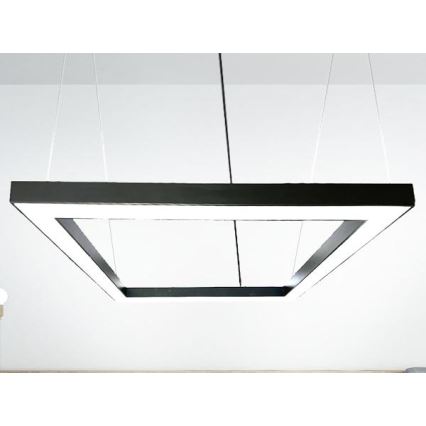 LED ljuskrona med textilsladd LED/80W/230V 4000K 120x120 cm svart
