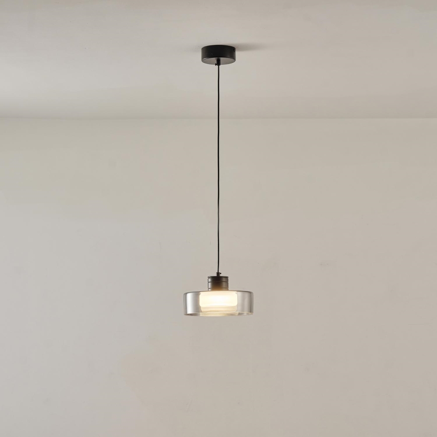 LED ljuskrona med textilsladd LED/8W/230V 3000K svart/rökig pr. 20 cm