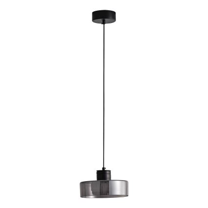 LED ljuskrona med textilsladd LED/8W/230V 3000K svart/rökig pr. 20 cm