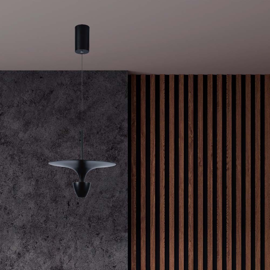 LED ljuskrona med textilsladd LED/9W/230V 3000K svart