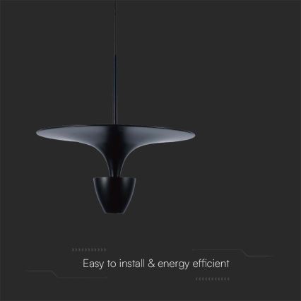 LED ljuskrona med textilsladd LED/9W/230V 3000K svart