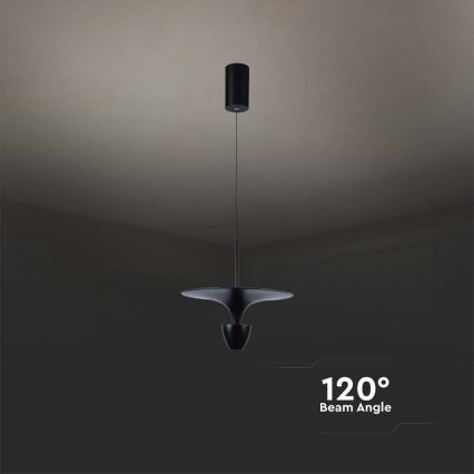 LED ljuskrona med textilsladd LED/9W/230V 3000K svart