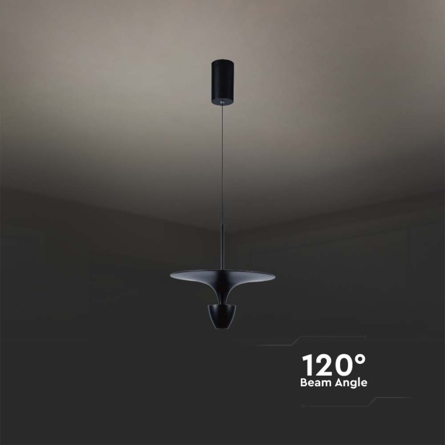 LED ljuskrona med textilsladd LED/9W/230V 3000K svart