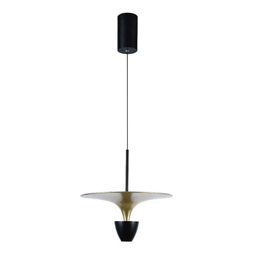 LED ljuskrona med textilsladd LED/9W/230V 4000K svart/guld