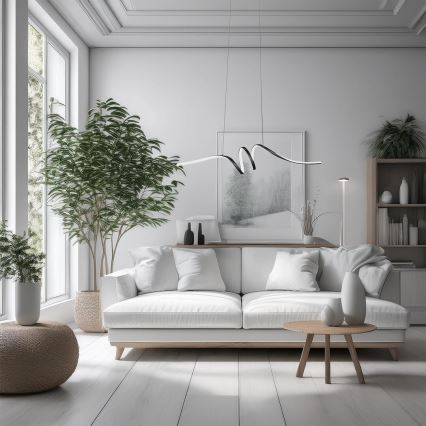 LED ljuskrona med textilsladd LOOP LED/28W/230V svart