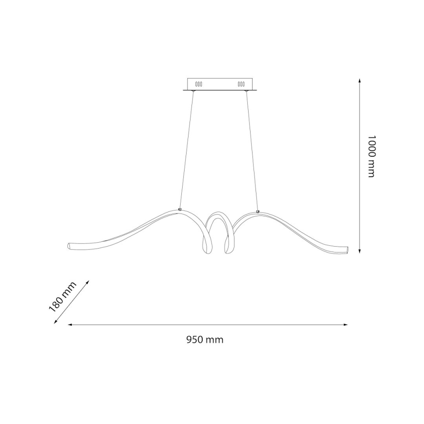 LED ljuskrona med textilsladd LOOP LED/28W/230V svart