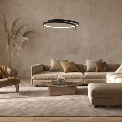 LED ljuskrona med textilsladd LORENZO LED/35W/230V svart