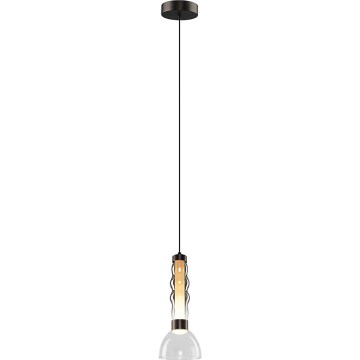 LED ljuskrona med textilsladd LUCCO LED/13W/230V diameter 15 cm rökig