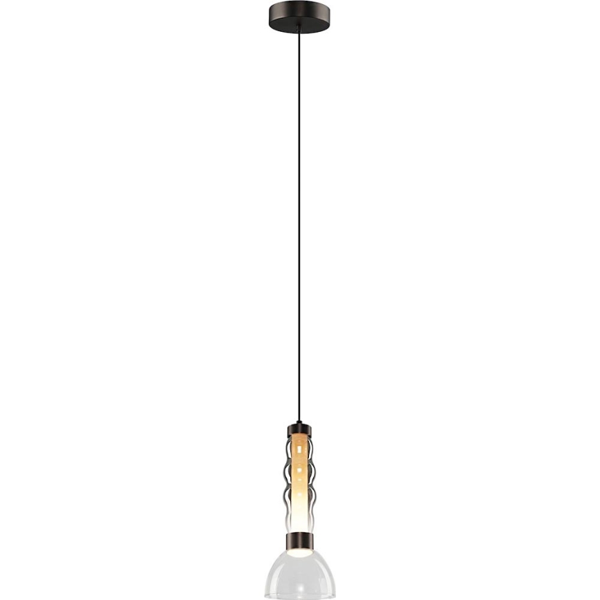 LED ljuskrona med textilsladd LUCCO LED/13W/230V diameter 15 cm rökig