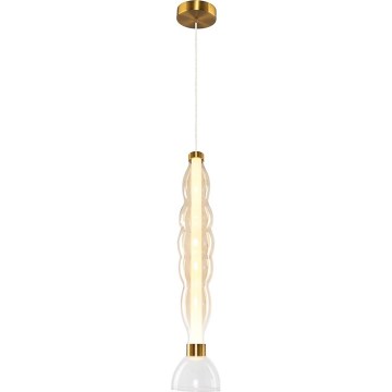 LED ljuskrona med textilsladd LUCCO LED/18W/230V diameter 15 cm guld
