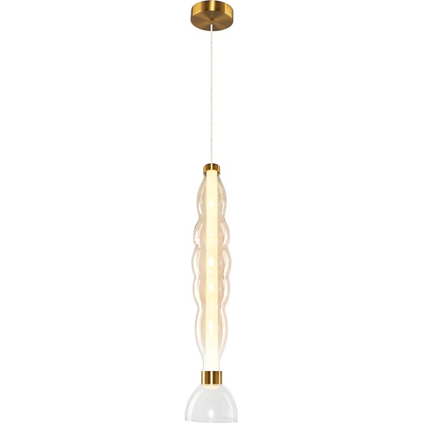 LED ljuskrona med textilsladd LUCCO LED/18W/230V diameter 15 cm guld