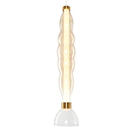 LED ljuskrona med textilsladd LUCCO LED/18W/230V diameter 15 cm guld