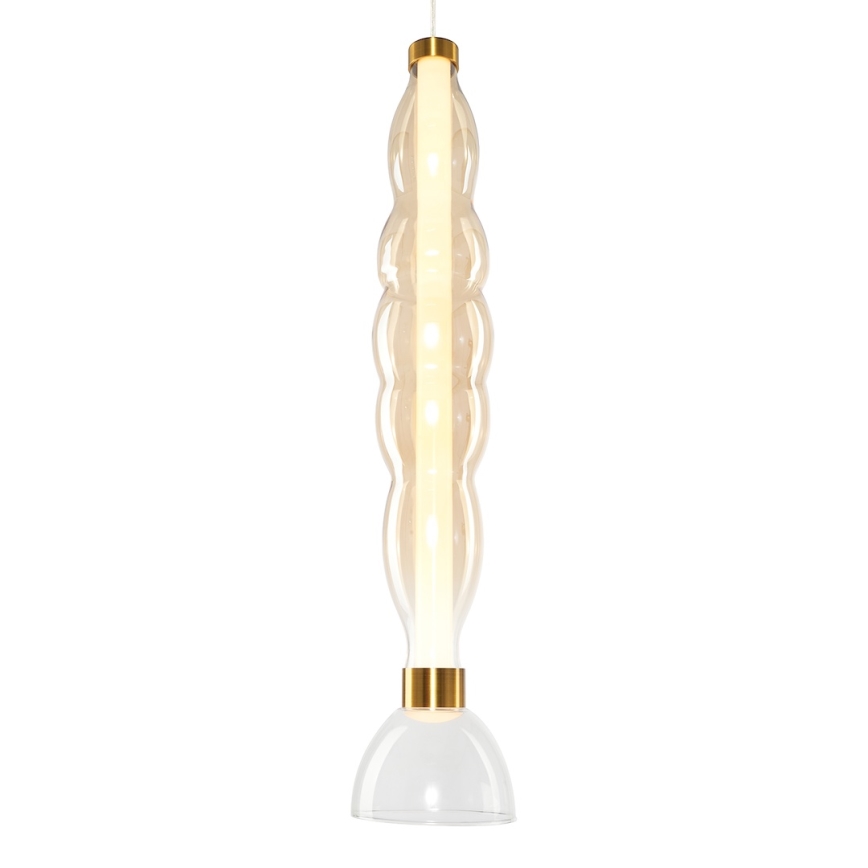 LED ljuskrona med textilsladd LUCCO LED/18W/230V diameter 15 cm guld