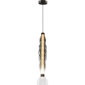 LED ljuskrona med textilsladd LUCCO LED/18W/230V diameter 15 cm rökig