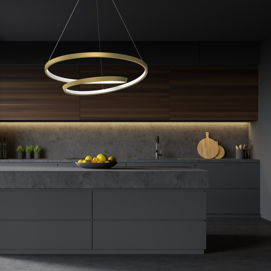 LED ljuskrona med textilsladd LUCERO LED/48W/230V guld