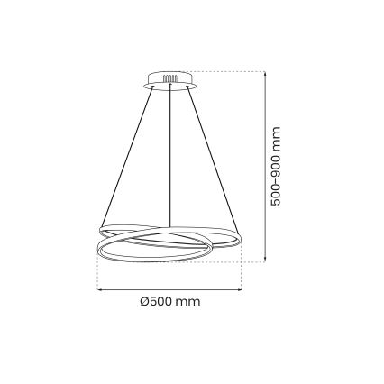 LED ljuskrona med textilsladd LUCERO LED/48W/230V guld