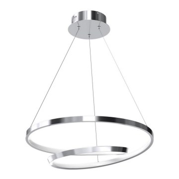 LED ljuskrona med textilsladd LUCERO LED/48W/230V skinande krom