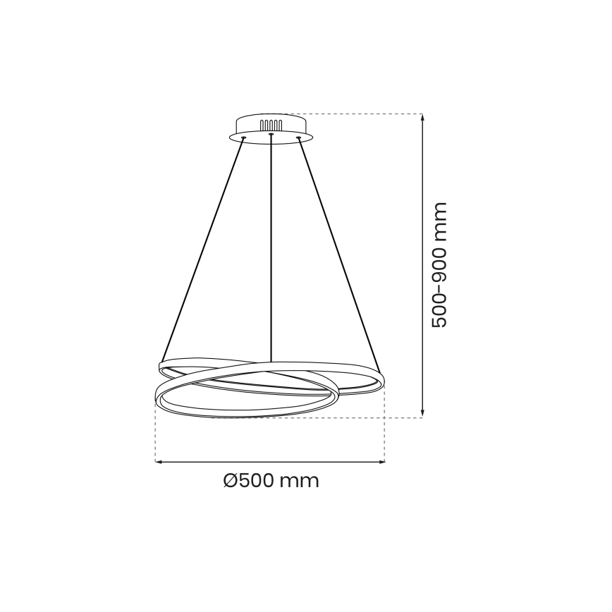 LED ljuskrona med textilsladd LUCERO LED/48W/230V skinande krom