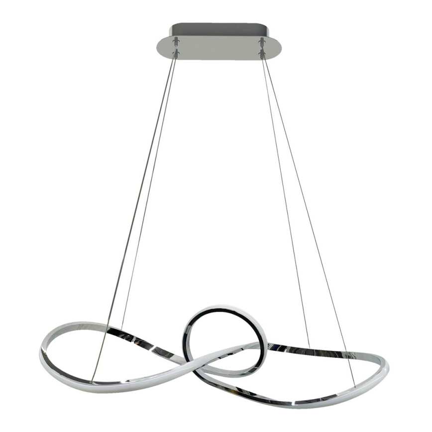 LED ljuskrona med textilsladd MARCO LED/42W/230V skinande krom