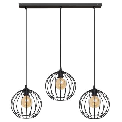 LED ljuskrona med textilsladd MERCURE 3xE27/15W/230V