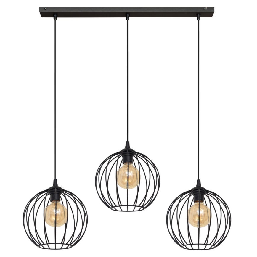 LED ljuskrona med textilsladd MERCURE 3xE27/15W/230V