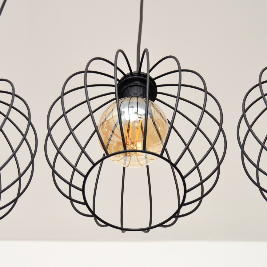 LED ljuskrona med textilsladd MERCURE 3xE27/15W/230V