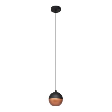 LED ljuskrona med textilsladd MIDWAY 1xGU10/4,8W/230V svart/koppar