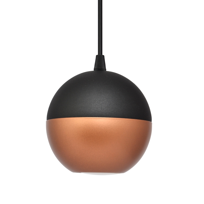LED ljuskrona med textilsladd MIDWAY 3xGU10/4,8W/230V svart/koppar
