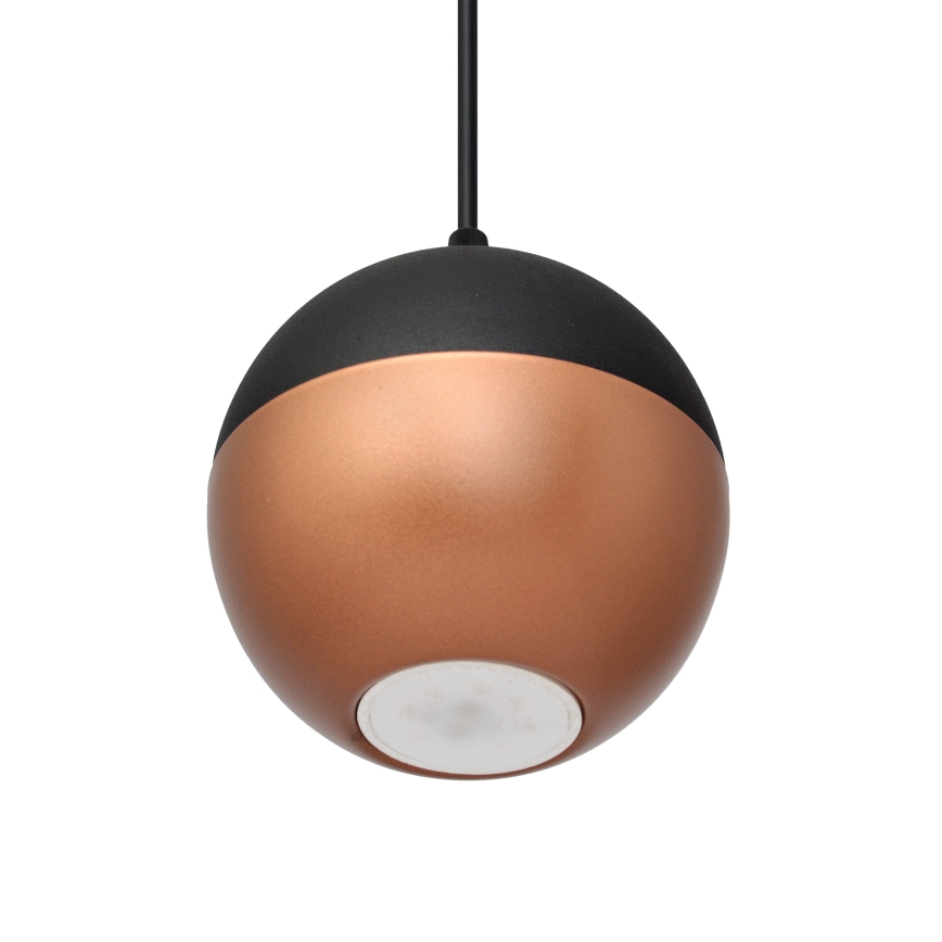 LED ljuskrona med textilsladd MIDWAY 3xGU10/4,8W/230V svart/koppar