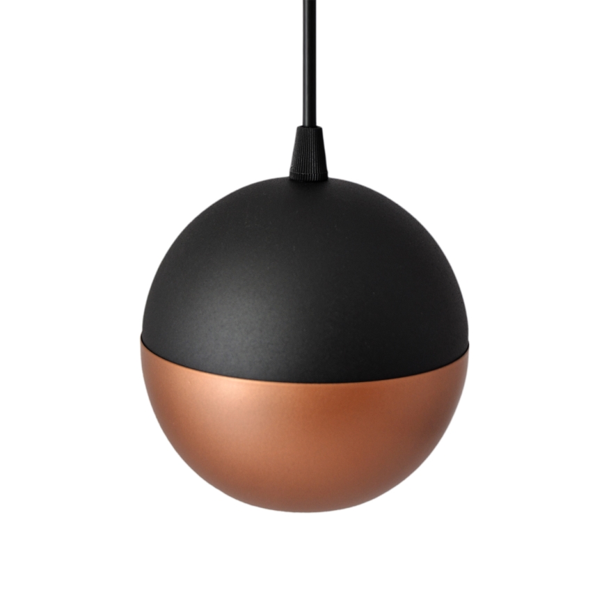 LED ljuskrona med textilsladd MIDWAY 3xGU10/4,8W/230V svart/koppar