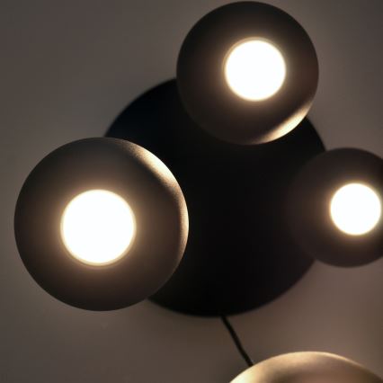 LED ljuskrona med textilsladd MIDWAY 4xGU10/4,8W/230V svart
