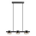 LED ljuskrona med textilsladd MIRELLA 3xGX53/6W/230V svart