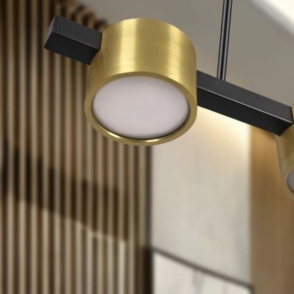 LED ljuskrona med textilsladd MIRELLA 4xGX53/6W/230V guld/svart