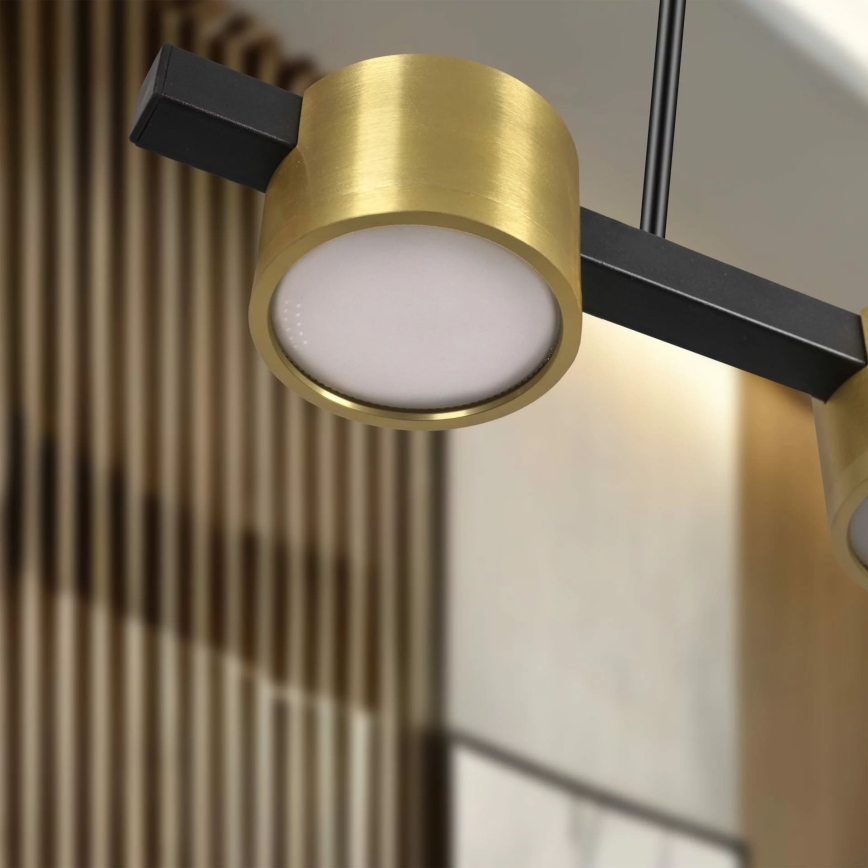 LED ljuskrona med textilsladd MIRELLA 4xGX53/6W/230V guld/svart
