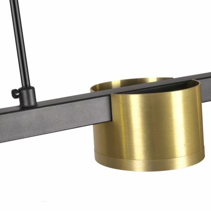 LED ljuskrona med textilsladd MIRELLA 4xGX53/6W/230V guld/svart