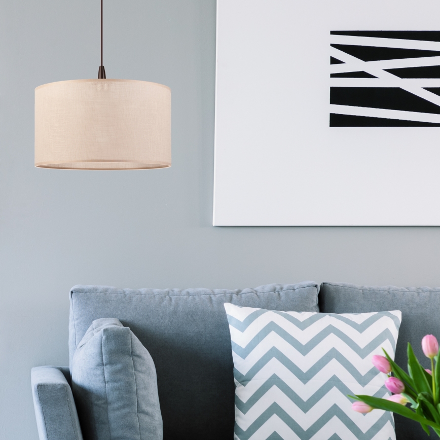 LED ljuskrona med textilsladd NOEL 1xE27/60W/230V beige
