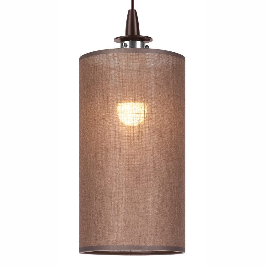 LED ljuskrona med textilsladd NOEL MINI 1xE27/60W/230V brun