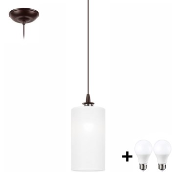 LED ljuskrona med textilsladd NOEL MINI 1xE27/60W/230V vit